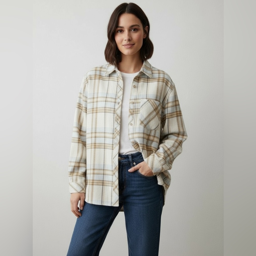 RVCA Breeze Oversized Flannel Shirt – Size S – NWT